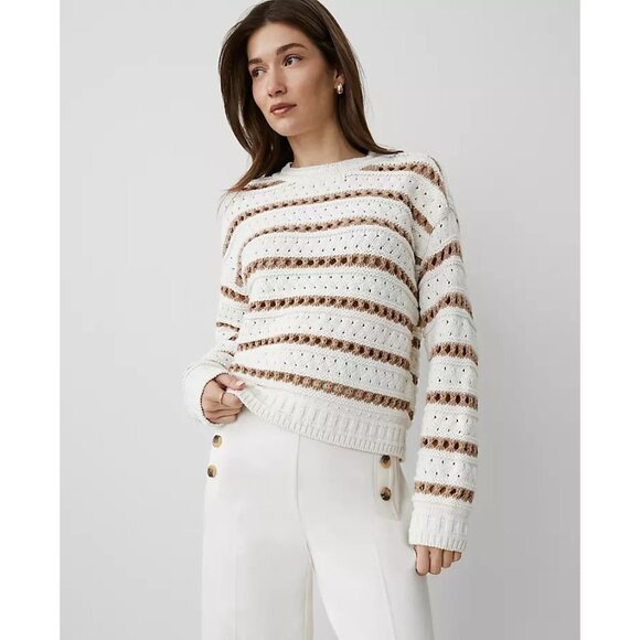 Ann Taylor Striped Stitch Sweater S - Picture 1 of 3